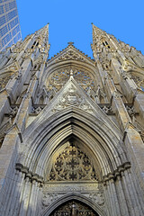 Cathedral of St. Patrick (1879), decorated Neo-Gothic-style Roman Catholic cathedral church, New York City. USA