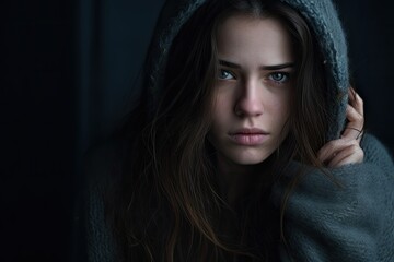 sad and lonely young woman suffering from depression and anxiety