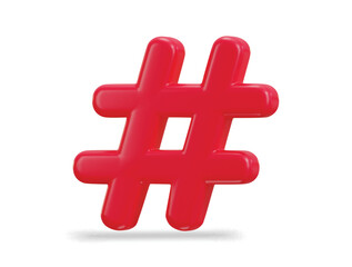 Obraz premium 3d hashtag icon