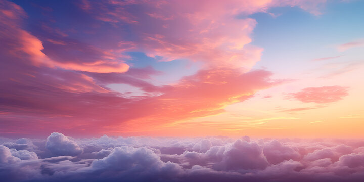 Heavenly sky Sunset above the clouds,,
Senset Golden Clouds Background  Generative Ai