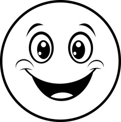 Cute emoji coloring page black and white
