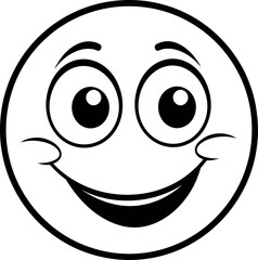 Fototapeta premium Cute emoji coloring page black and white