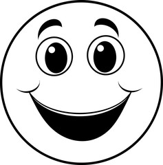 Cute emoji coloring page black and white