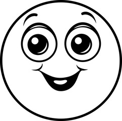 Cute emoji coloring page black and white