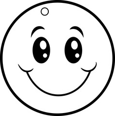 Cute emoji coloring page black and white