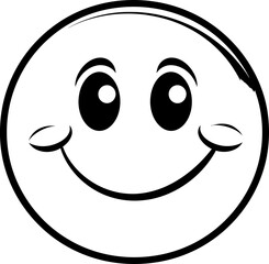 Fototapeta premium Cute emoji coloring page black and white