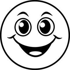 Cute emoji coloring page black and white