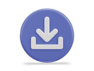 download button icon 3d rendering