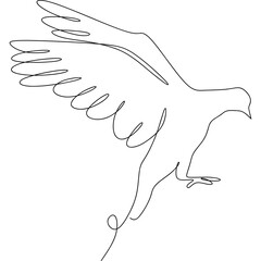 Minimalist Continuous Oneline Pigeon Flying