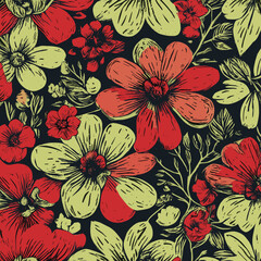 Flowers with leaves, floral compilation.