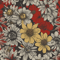 Flowers with leaves, floral compilation.
