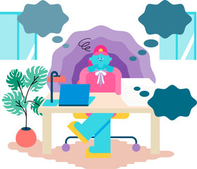 多忙な業務でストレスを感じている女性