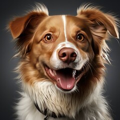 Funny Head Shot Cute Red Cobberdog, Isolated On White Background, For Design And Printing