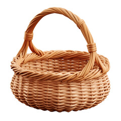 wicker basket isolated on white background