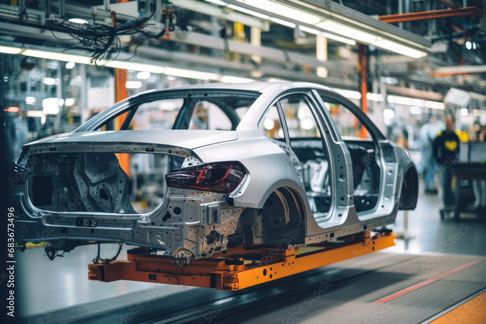 Aufkleber automated assembly line for robot manipulators for the production of high-tech electric vehicles run