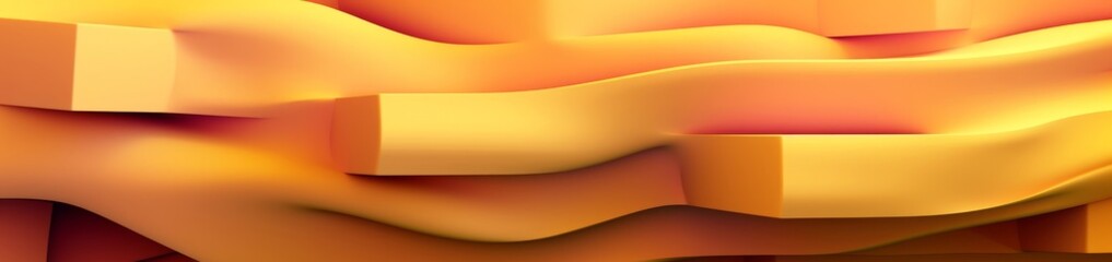 Yellow and Coral, Innovative Tech Background. 3D Render, Generative AI