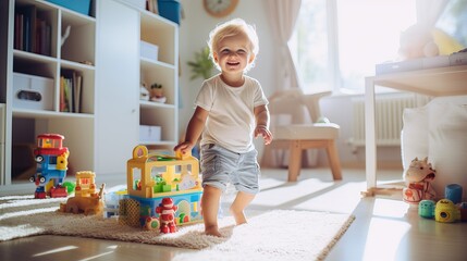 Child playing in his room