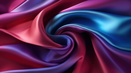 Obraz premium 3D rendering of Black blue violet purple maroon red magenta silk satin.