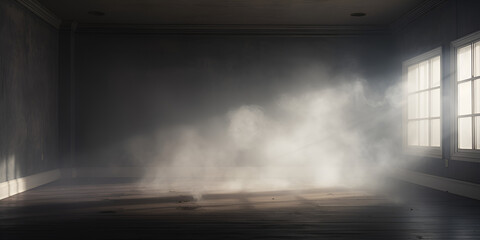 An empty room with a lot of smoke coming out of the window,,
A blank empty room with a lot of smoke  Generative Ai