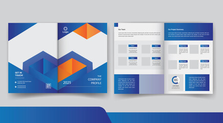 Bi fold company brochure template design