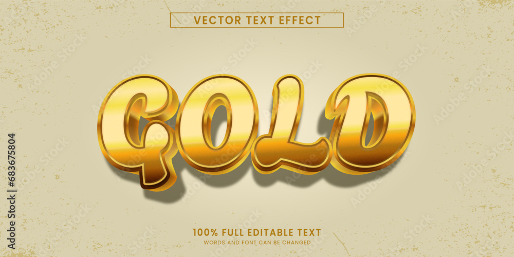 Poster vector design editable text effect, gold text style