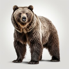 Obraz premium Bear On White, Isolated On White Background, For Design And Printing