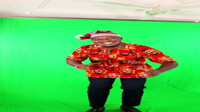 Festive celebration of cultural dancing male model of the Igbo tribe in Nigeria