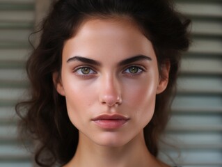 Portrait of a young woman with very beautiful eyes. Fashion and beauty.