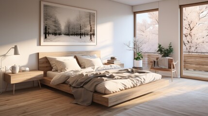 Scandinavian interior design of a modern bedroom
