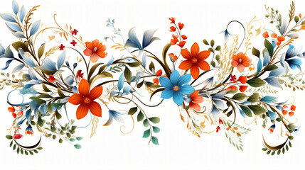 A colorful floral design on a white background