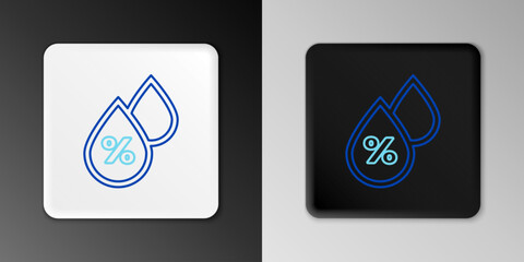 Line Water drop percentage icon isolated on grey background. Humidity analysis. Colorful outline concept. Vector