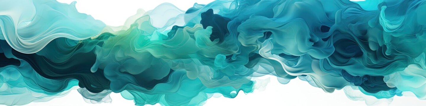 Dynamic Waves: Abstract Art Piece with Blue and Green Hues