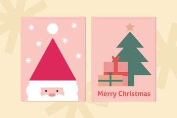 Set of geometric tile Christmas background designs. Applicable to greeting card, poster, flyer, web banner, etc.