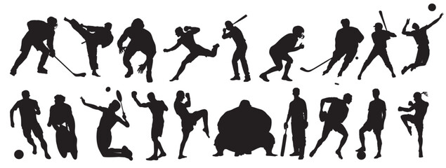 set of sports  silhouettes - obrazy, fototapety, plakaty