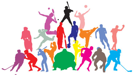 sports people silhouettes