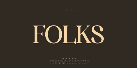 Elegant Font Uppercase Lowercase and Number. Classic Lettering Minimal Fashion Designs. Typography modern Sen Serif fonts regular decorative vintage concept. vector illustration. © SyedMuhammad