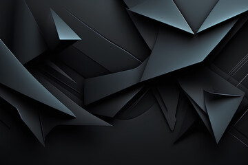 abstract black shapes background, Abstract dark theme background, Black shapes background