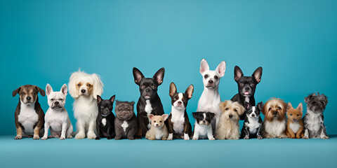 User
Team group row of dogs taking a selfie isolated on blue background, smile and happy snapshot
Valentine s Day celebration with dogs and accessories on a blue background