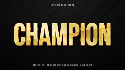 Editable text effect champion theme
