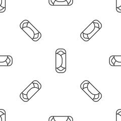 Grey line Burrito icon isolated seamless pattern on white background. Traditional mexican fast food. Vector