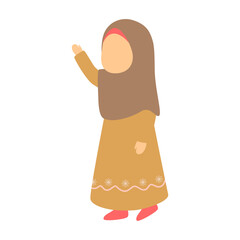 set of poses of women with hijabs and very beautiful young