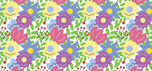 Floral vector flat background