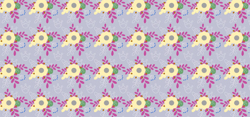 Floral vector flat background