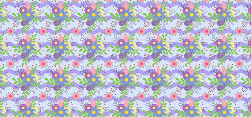 Floral vector flat background
