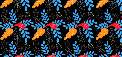 Obraz premium Floral vector flat background
