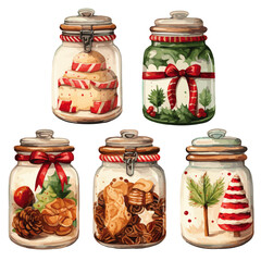 Cute colorful cookie jars vectors