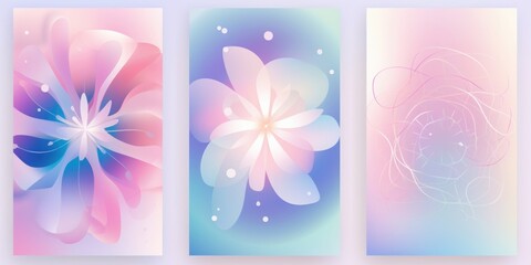 Fluid gradient background . Cute and minimal style posters with colorful, geometric shapes, flower, star and liquid color. Modern wallpaper design for social media, idol poster, banner, Generative AI