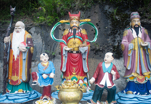 The statues in the Chin Swee Caves Temple in Genting Highlands, Pahang, Malaysia.