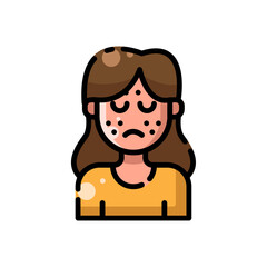 Teenage Girl with Pimples Icon