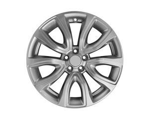 Car alloy wheel isolated on white background. New alloy wheel for a car on a white background....